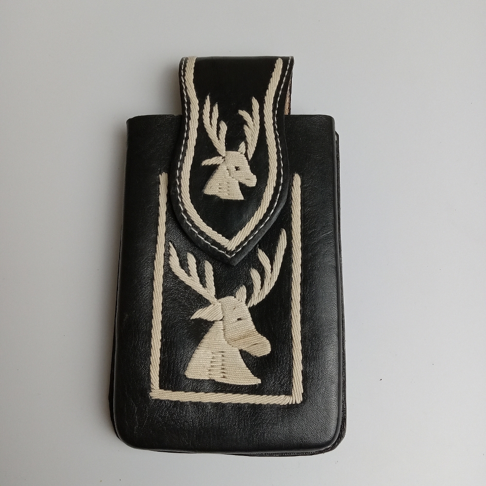 WESTERN LEATHER CELL PHONE CASE, FUNDA VAQUERA DE CUERO COWBOY RODEO PHONE CASE‎